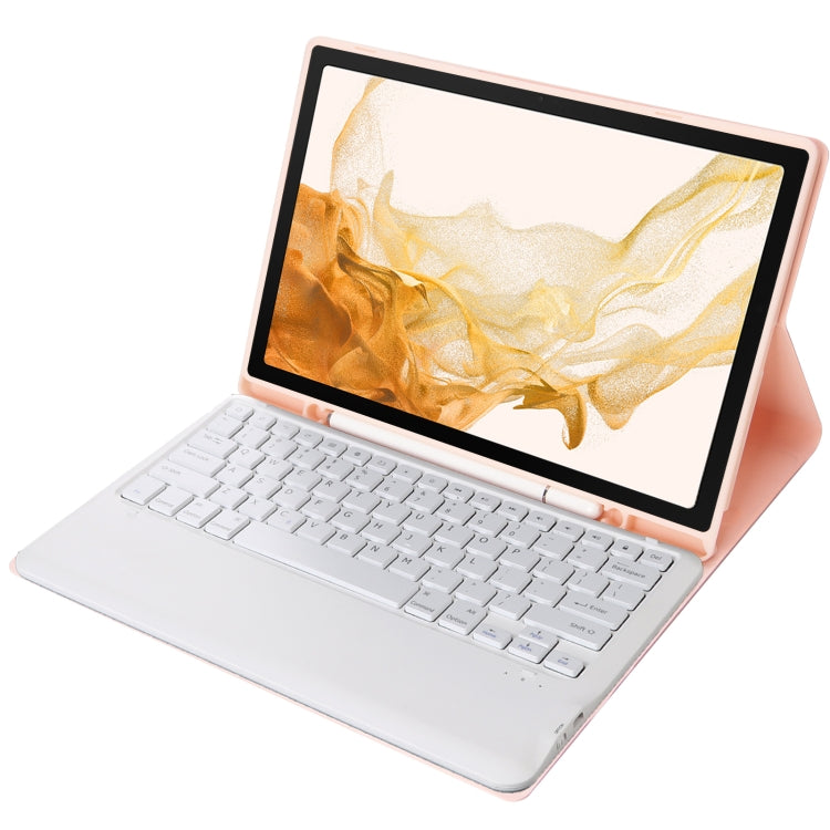 A800B Candy Color Detachable Bluetooth Keyboard Case with Pen Slot for Samsung Galaxy Tab S8+ / S7+ / S7 FE(Pink) - Samsung Keyboard by buy2fix | Online Shopping UK | buy2fix