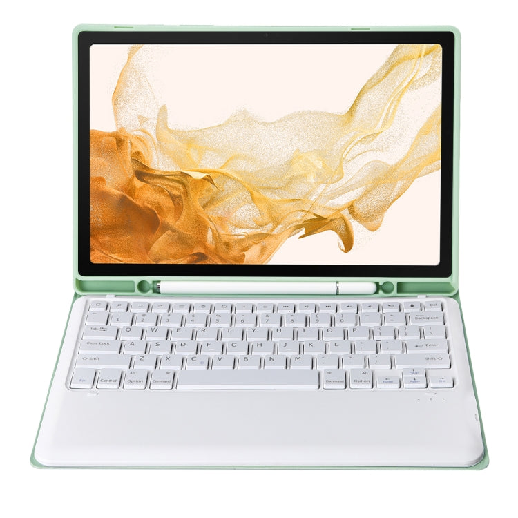 A800B Candy Color Detachable Bluetooth Keyboard Case with Pen Slot for Samsung Galaxy Tab S8+ / S7+ / S7 FE(Light Green) - Samsung Keyboard by buy2fix | Online Shopping UK | buy2fix