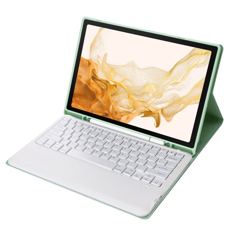 A800B Candy Color Detachable Bluetooth Keyboard Case with Pen Slot for Samsung Galaxy Tab S8+ / S7+ / S7 FE(Light Green) - Samsung Keyboard by buy2fix | Online Shopping UK | buy2fix