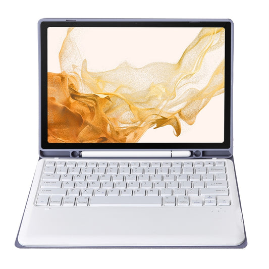 A800B Candy Color Detachable Bluetooth Keyboard Case with Pen Slot for Samsung Galaxy Tab S8+ / S7+ / S7 FE(Purple) by buy2fix