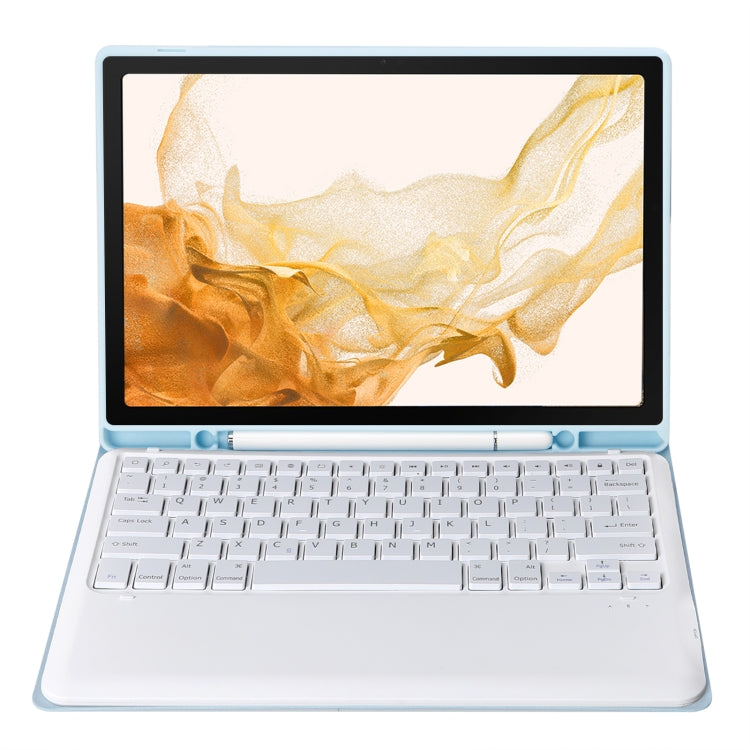 A800B Candy Color Detachable Bluetooth Keyboard Case with Pen Slot for Samsung Galaxy Tab S8+ / S7+ / S7 FE(Ice Blue) - Samsung Keyboard by buy2fix | Online Shopping UK | buy2fix