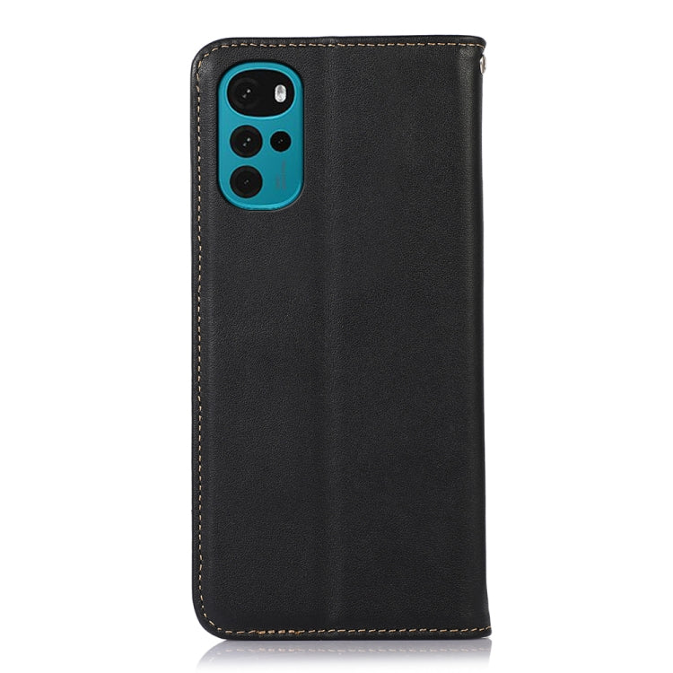 For Motorola Moto G22 KHAZNEH Nappa Top Layer Cowhide Leather Phone Case(Black) - Motorola Cases by buy2fix | Online Shopping UK | buy2fix
