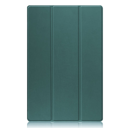 For Samsung Galaxy Tab S8 Ultra Three-folding Holder Custer Texture Leather Tablet Case(Green) by buy2fix