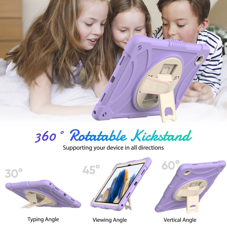 For Samsung Galaxy Tab A8 10.5 2021 Rotary Grab Silicone + PC Tablet Case(Purple) - Other Galaxy Tab PC by buy2fix | Online Shopping UK | buy2fix