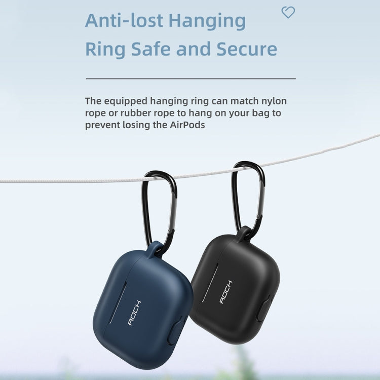 ROCK RPC3013 Silicone Earphone Protective Case with Hook For AirPods 3(Black) - For AirPods 3 by ROCK | Online Shopping UK | buy2fix
