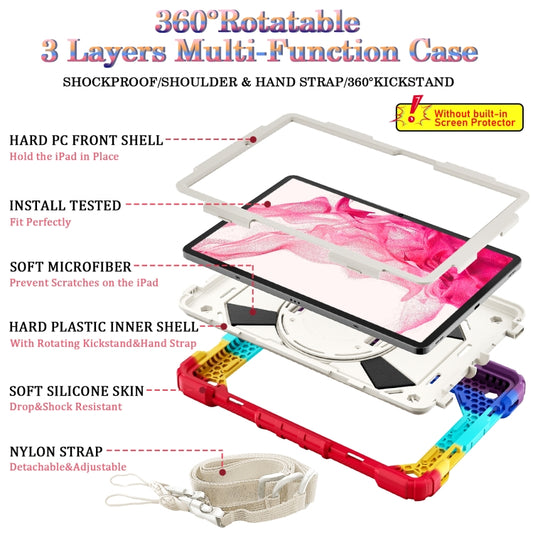 For Samsung Galaxy Tab S8 / Tab S7 Contrast Color Robot Silicone + PC Tablet Case(Colorful Red)) by buy2fix