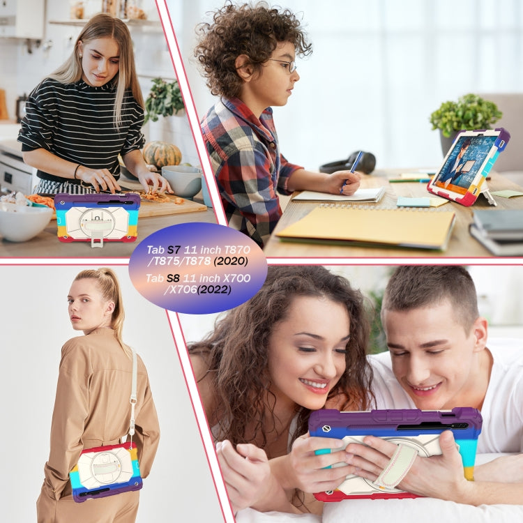 For Samsung Galaxy Tab S8 / Tab S7 Contrast Color Robot Silicone + PC Tablet Case(Colorful Red)) by buy2fix