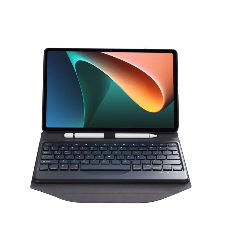 B0N5 Diamond Texture Bluetooth Keyboard Leather Case with Triangle Back Support For Xiaomi Pad 5 / 5 Pro(Black + Black) - Xiaomi Keyboard by buy2fix | Online Shopping UK | buy2fix