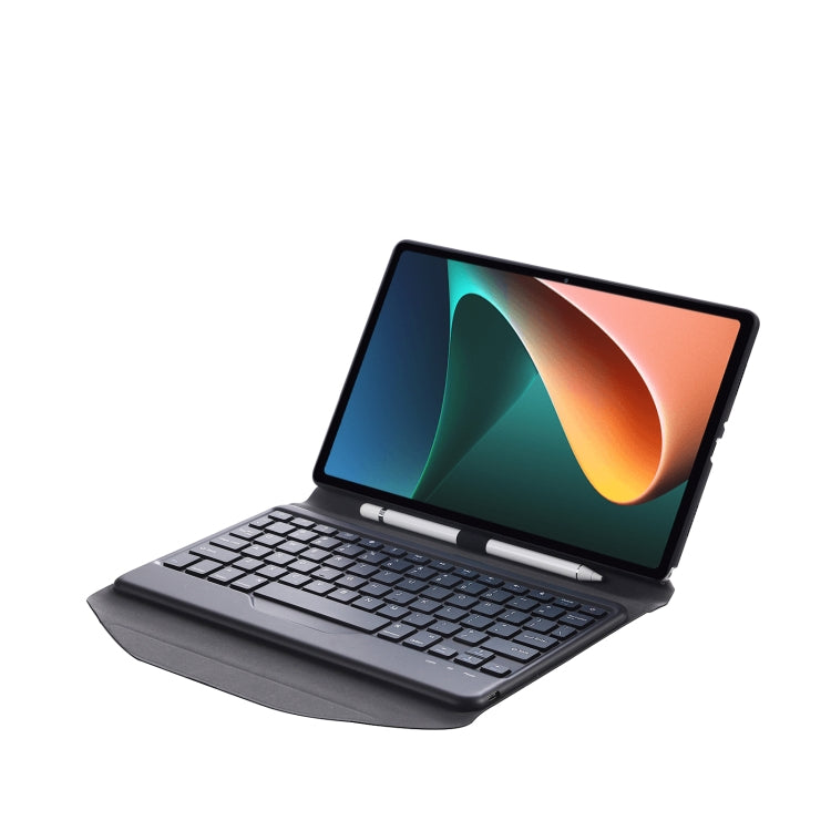 B0N5 Diamond Texture Bluetooth Keyboard Leather Case with Triangle Back Support For Xiaomi Pad 5 / 5 Pro(Black + Black) - Xiaomi Keyboard by buy2fix | Online Shopping UK | buy2fix
