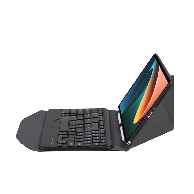 B0N5 Diamond Texture Bluetooth Keyboard Leather Case with Triangle Back Support For Xiaomi Pad 5 / 5 Pro(Black + Black) - Xiaomi Keyboard by buy2fix | Online Shopping UK | buy2fix