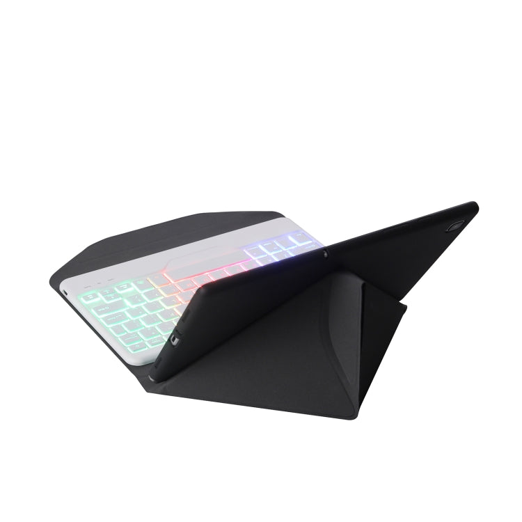 B0N5S Backlight Diamond Texture Bluetooth Keyboard Leather Case with Triangle Back Support For Xiaomi Pad 5 / 5 Pro(Black + White) - Xiaomi Keyboard by buy2fix | Online Shopping UK | buy2fix