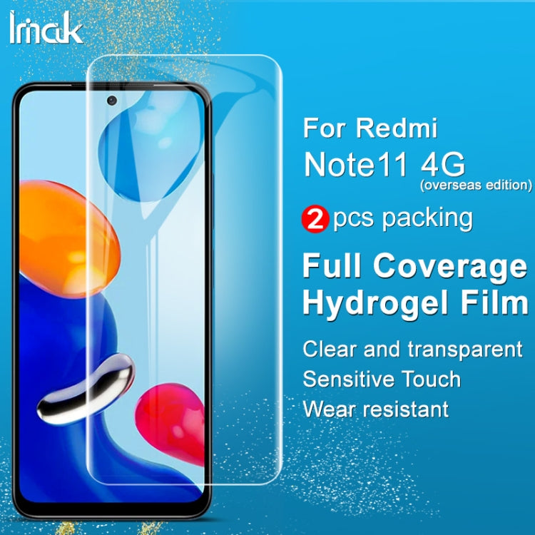 For Xiaomi Redmi Note 11 4G 2 PCS IMAK Curved Full Screen Hydrogel Film Front Protector - by imak | Online Shopping UK | buy2fix