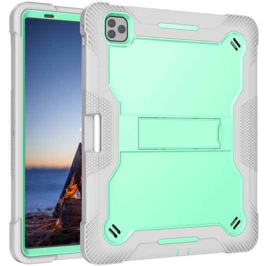 For iPad Pro 12.9 2022 / 2021 / 2020 / 2018 Silicone + PC Shockproof Tablet Case(Mint Green+Grey) - iPad Pro 12.9 (2022/2021) Cases by buy2fix | Online Shopping UK | buy2fix