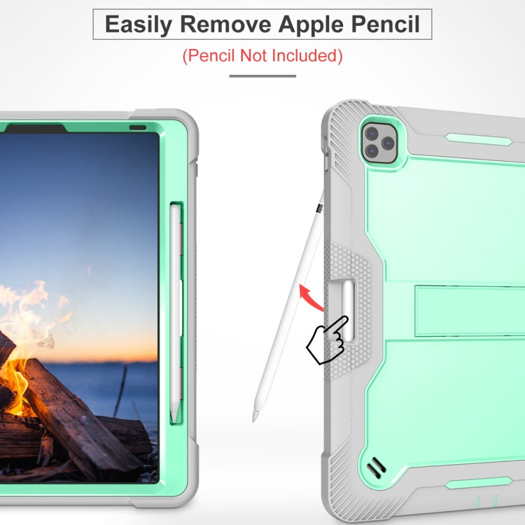 For iPad Pro 12.9 2022 / 2021 / 2020 / 2018 Silicone + PC Shockproof Tablet Case(Mint Green+Grey) - iPad Pro 12.9 (2022/2021) Cases by buy2fix | Online Shopping UK | buy2fix