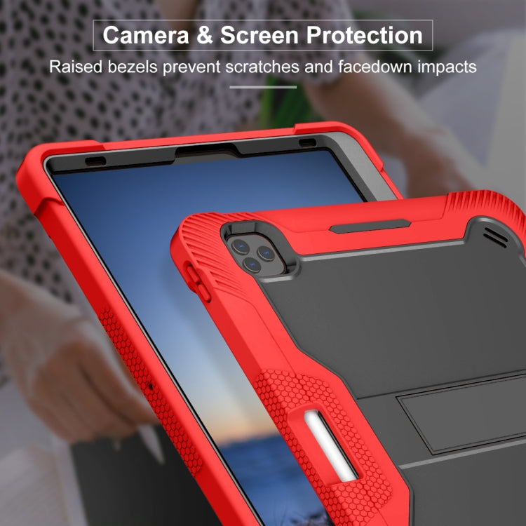 For iPad Pro 12.9 2022 / 2021 / 2020 / 2018 Silicone + PC Shockproof Tablet Case(Red+Black) - iPad Pro 12.9 (2022/2021) Cases by buy2fix | Online Shopping UK | buy2fix