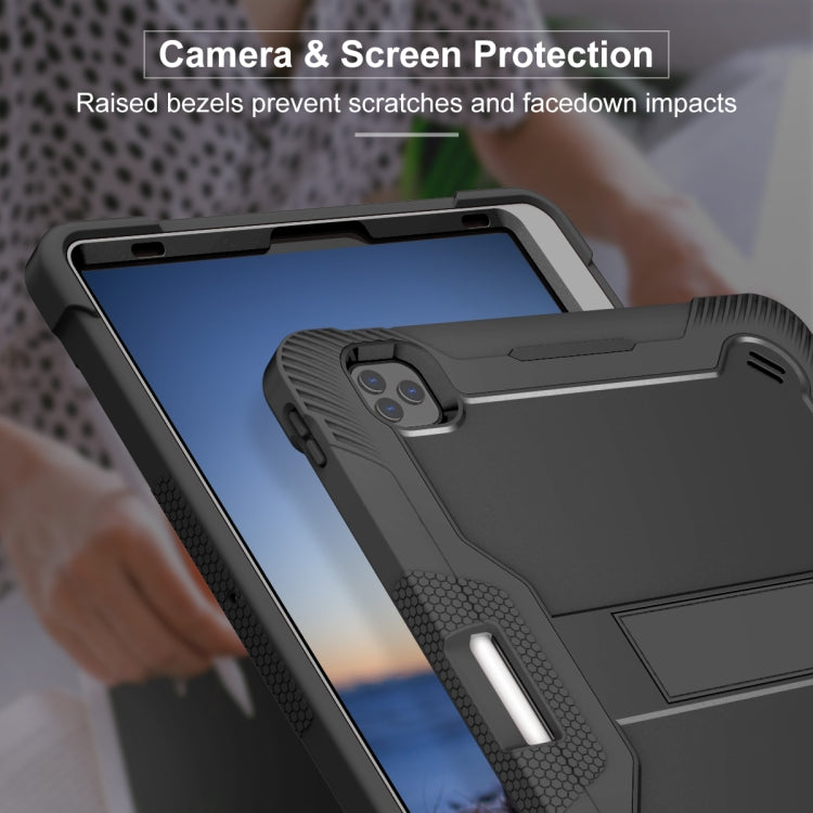 For iPad Pro 12.9 2022 / 2021 / 2020 / 2018 Silicone + PC Shockproof Tablet Case(Black) - iPad Pro 12.9 (2022/2021) Cases by buy2fix | Online Shopping UK | buy2fix