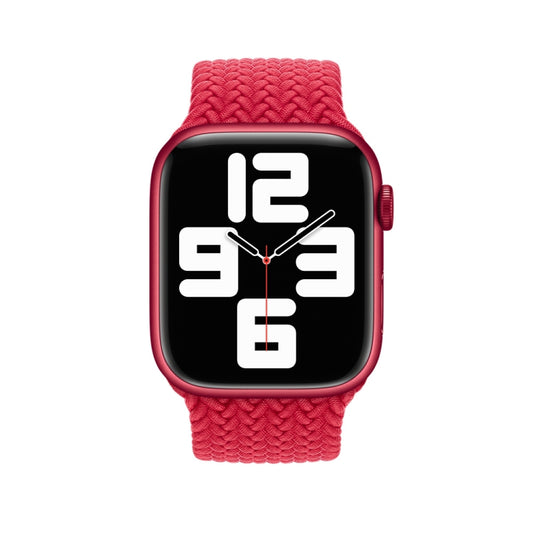 165mm Nylon Braided Watch Band For Apple Watch Ultra 49mm&Watch Ultra 2 49mm / Series 9&8&7 45mm / SE 3&SE 2&6&SE&5&4 44mm / 3&2&1 42mm(Red) by buy2fix