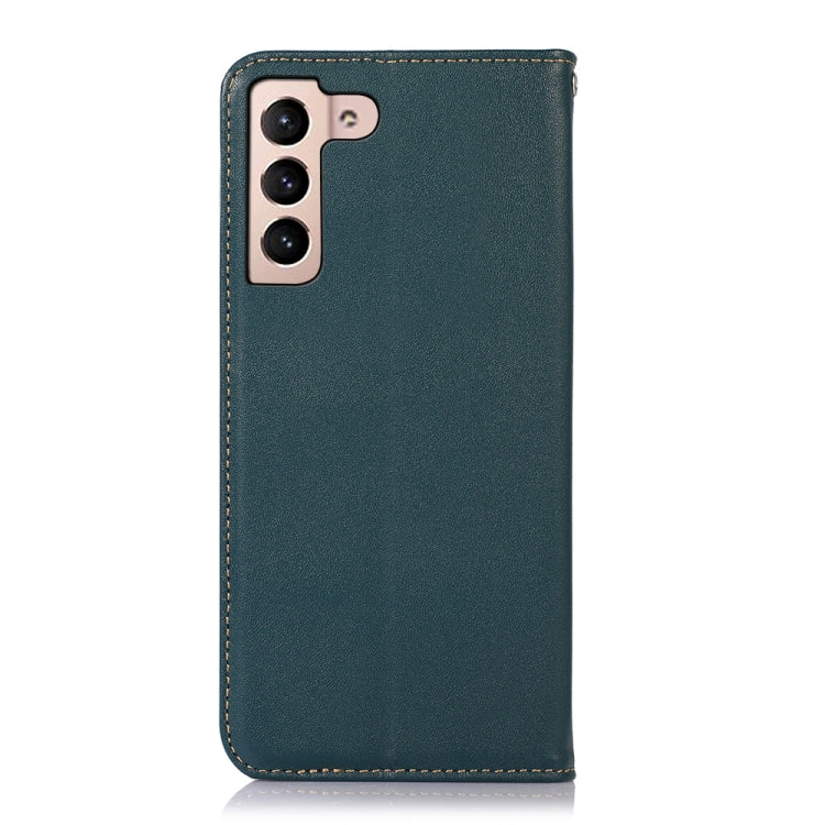 For Samsung Galaxy S22 5G KHAZNEH Nappa Top Layer Cowhide Leather Phone Case(Green) - Galaxy S22 5G Cases by buy2fix | Online Shopping UK | buy2fix