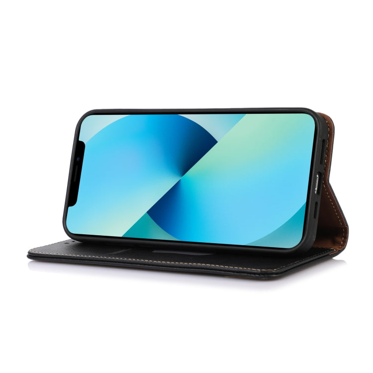 For Samsung Galaxy S22 5G KHAZNEH Nappa Top Layer Cowhide Leather Phone Case(Black) - Galaxy S22 5G Cases by buy2fix | Online Shopping UK | buy2fix