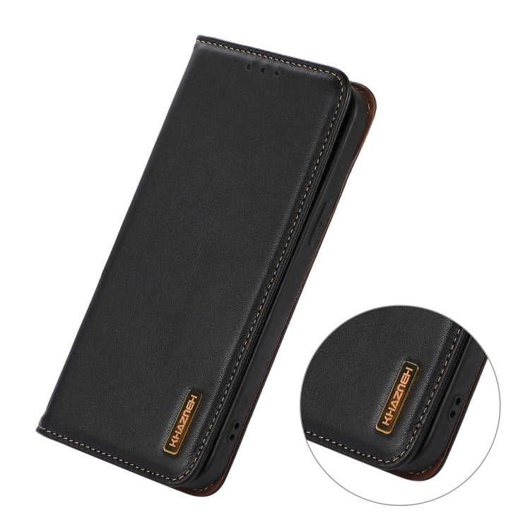 For Samsung Galaxy S22 5G KHAZNEH Nappa Top Layer Cowhide Leather Phone Case(Black) - Galaxy S22 5G Cases by buy2fix | Online Shopping UK | buy2fix