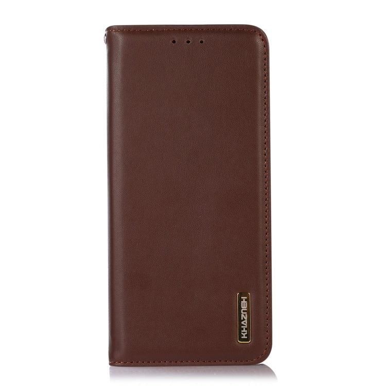 For Samsung Galaxy S22 5G KHAZNEH Nappa Top Layer Cowhide Leather Phone Case(Brown) - Galaxy S22 5G Cases by buy2fix | Online Shopping UK | buy2fix