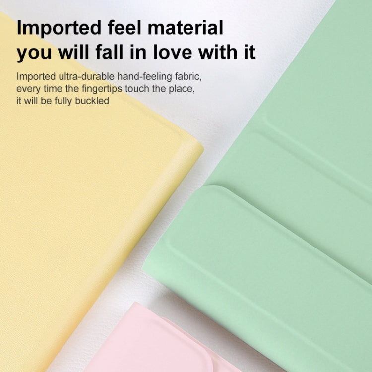 Round Cap Bluetooth Keyboard Leather Case with Pen Slot for Samsung Galaxy Tab S6 Lite, Specification:without Touchpad(Green+Green Keyboard) by buy2fix