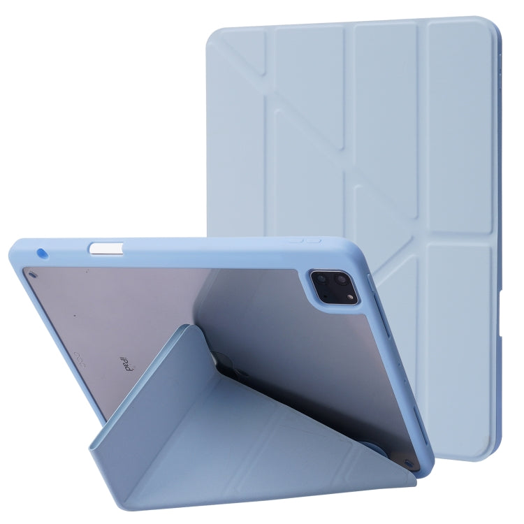 For iPad Air 13 2025 / 2024 / iPad Pro 12.9 2022 / 2021 / 2020 / 2018 Deformation Transparent Acrylic Leather Tablet Case(Light Blue) - iPad Pro 12.9 (2022/2021) Cases by buy2fix | Online Shopping UK | buy2fix