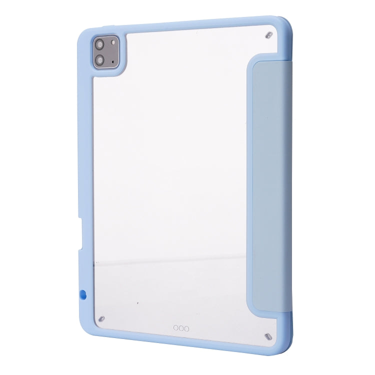 For iPad Air 13 2025 / 2024 / iPad Pro 12.9 2022 / 2021 / 2020 / 2018 Deformation Transparent Acrylic Leather Tablet Case(Light Blue) - iPad Pro 12.9 (2022/2021) Cases by buy2fix | Online Shopping UK | buy2fix