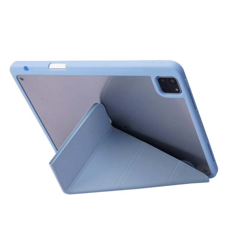 For iPad Air 13 2025 / 2024 / iPad Pro 12.9 2022 / 2021 / 2020 / 2018 Deformation Transparent Acrylic Leather Tablet Case(Light Blue) - iPad Pro 12.9 (2022/2021) Cases by buy2fix | Online Shopping UK | buy2fix
