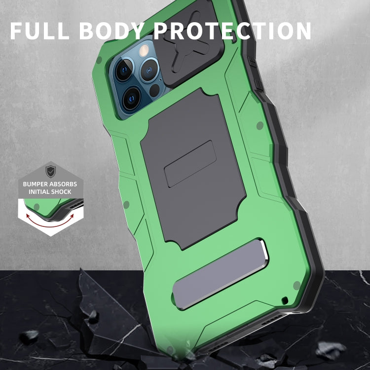 For iPhone 12 Pro Max Metal + Silicone Sliding Camshield Holder Phone Case(Silver) - iPhone 12 Pro Max Cases by buy2fix | Online Shopping UK | buy2fix