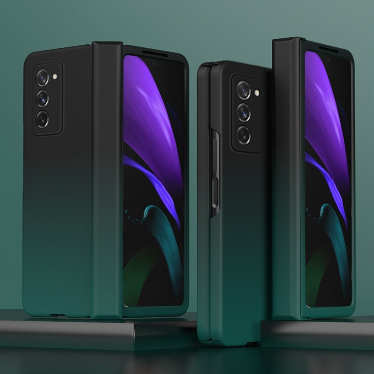For Samsung Galaxy Z Fold2 5G Colorful Gradient Phone Case(Cyan) - Galaxy Phone Cases by buy2fix | Online Shopping UK | buy2fix