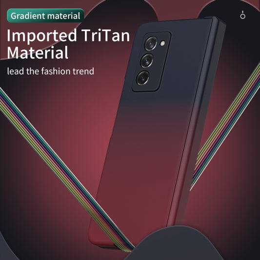 For Samsung Galaxy Z Fold2 5G Colorful Gradient Tempered Film Integrated Phone Case(Blue Red) - Galaxy Phone Cases by buy2fix | Online Shopping UK | buy2fix
