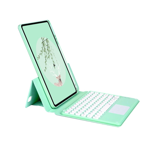 Bluetooth Keyboard Leather Case with Touchpad & Rotatable Bottom Case For iPad 10.2 2021 & 2020 & 2019 / Air 2019 / Pro 10.5 inch(Green) by buy2fix