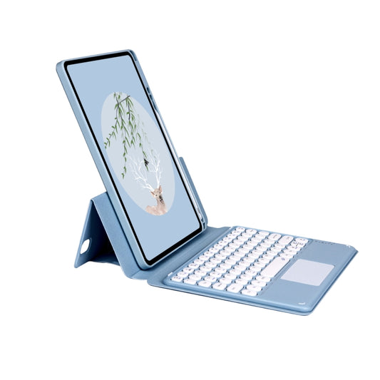 Bluetooth Keyboard Leather Case with Touchpad & Rotatable Bottom Case For iPad 10.2 2021 & 2020 & 2019 / Air 2019 / Pro 10.5 inch(Fog Blue) by buy2fix