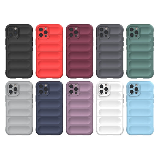 For iPhone 12 Pro Magic Shield TPU + Flannel Phone Case(Black) by buy2fix
