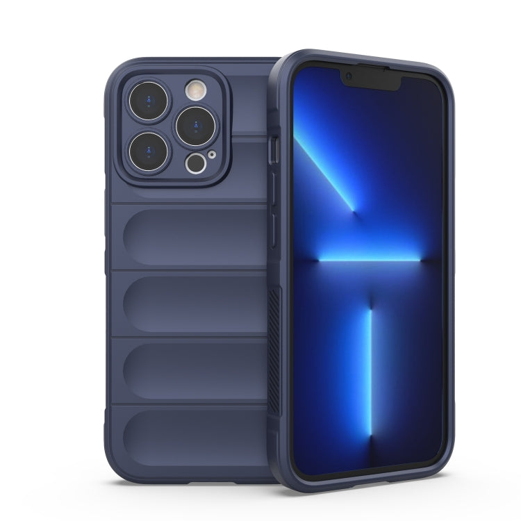 For iPhone 13 Pro Magic Shield TPU + Flannel Phone Case (Dark Blue) - iPhone 13 Pro Cases by buy2fix | Online Shopping UK | buy2fix