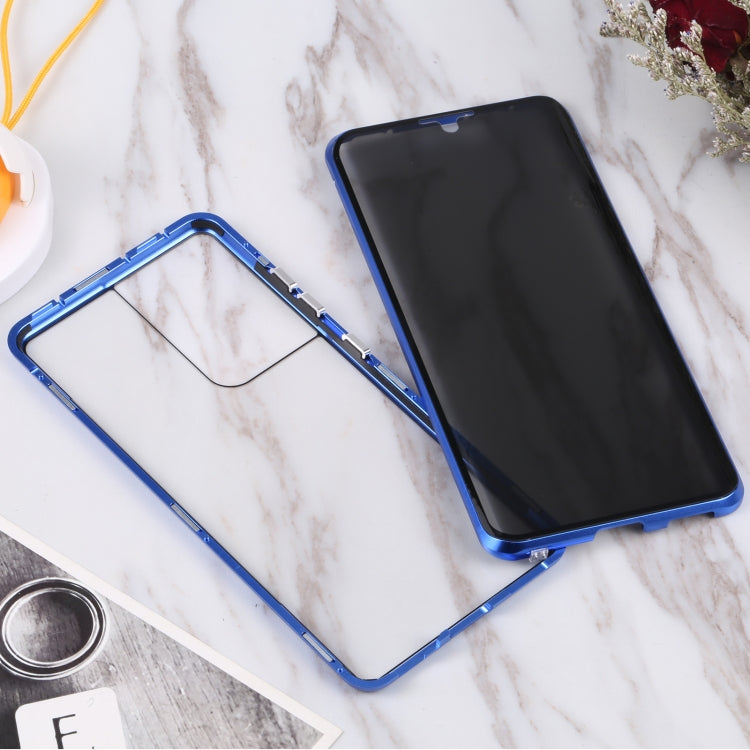 For Samsung Galaxy S21 Ultra 5G Anti-peeping Magnetic Double-sided Tempered Glass Phone Case(Blue) - Galaxy S21 Ultra 5G Cases by buy2fix | Online Shopping UK | buy2fix