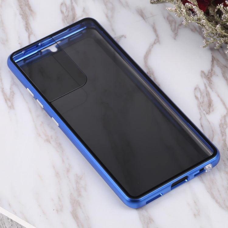For Samsung Galaxy S21 Ultra 5G Anti-peeping Magnetic Double-sided Tempered Glass Phone Case(Blue) - Galaxy S21 Ultra 5G Cases by buy2fix | Online Shopping UK | buy2fix
