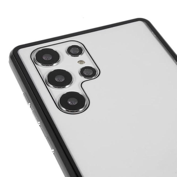 For Samsung Galaxy S22 Ultra 5G Anti-peeping Magnetic Double-sided Tempered Glass Phone Case(Purple) by buy2fix