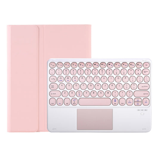 YA610B-A Candy Color Skin Feel Texture Round Keycap Bluetooth Keyboard Leather Case with Touchpad For Samsung Galaxy Tab S6 Lite 10.4 inch SM-P610 / SM-P615(Pink) by buy2fix