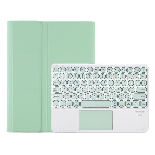 YA610B-A Candy Color Skin Feel Texture Round Keycap Bluetooth Keyboard Leather Case with Touchpad For Samsung Galaxy Tab S6 Lite 10.4 inch SM-P610 / SM-P615(Light Green) by buy2fix