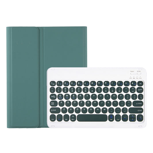 YA700B Candy Color Skin Feel Texture Round Keycap Bluetooth Keyboard Leather Case For Samsung Galaxy Tab S8 11 inch SM-X700 / SM-X706 & S7 11 inch SM-X700 / SM-T875(Dark Green) by buy2fix