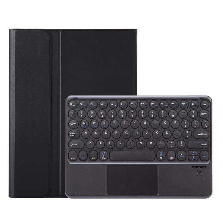 YA08B-A Lambskin Texture Voltage Round Keycap Bluetooth Keyboard Leather Case with Touchpad For Samsung Galaxy Tab A8 10.5 2021 SM-X200 / SM-X205(Black) - Samsung Keyboard by buy2fix | Online Shopping UK | buy2fix