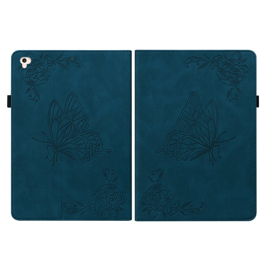 Butterfly Flower Embossed Leather Tablet Case For iPad 9.7 inch 2017 / 2018(Blue) - iPad 9.7 (2018) & (2017) Cases by buy2fix | Online Shopping UK | buy2fix