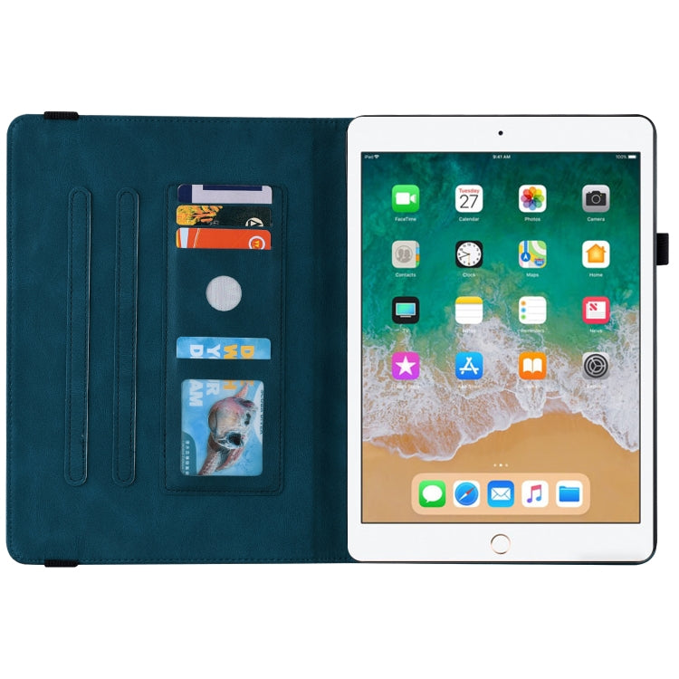 Butterfly Flower Embossed Leather Tablet Case For iPad 9.7 inch 2017 / 2018(Blue) - iPad 9.7 (2018) & (2017) Cases by buy2fix | Online Shopping UK | buy2fix