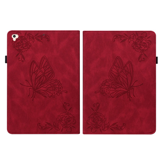Butterfly Flower Embossed Leather Tablet Case For iPad 9.7 inch 2017 / 2018(Red) - iPad 9.7 (2018) & (2017) Cases by buy2fix | Online Shopping UK | buy2fix