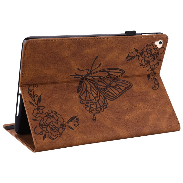 Butterfly Flower Embossed Leather Tablet Case For iPad 9.7 inch 2017 / 2018(Brown) - iPad 9.7 (2018) & (2017) Cases by buy2fix | Online Shopping UK | buy2fix