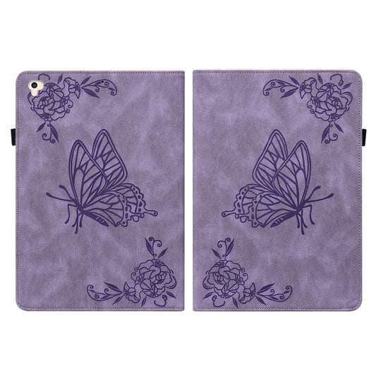 Butterfly Flower Embossed Leather Tablet Case For iPad 9.7 inch 2017 / 2018(Purple) - iPad 9.7 (2018) & (2017) Cases by buy2fix | Online Shopping UK | buy2fix