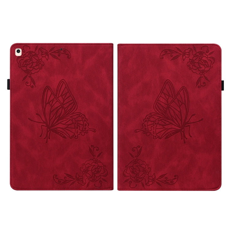 Butterfly Flower Embossed Leather Tablet Case For iPad 10.2 2021&2020&2019 / Air 2019(Red) - iPad 10.2 Cases by buy2fix | Online Shopping UK | buy2fix