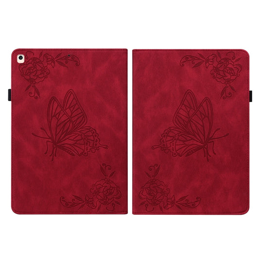 Butterfly Flower Embossed Leather Tablet Case For iPad 10.2 2021&2020&2019 / Air 2019(Red) - iPad 10.2 Cases by buy2fix | Online Shopping UK | buy2fix